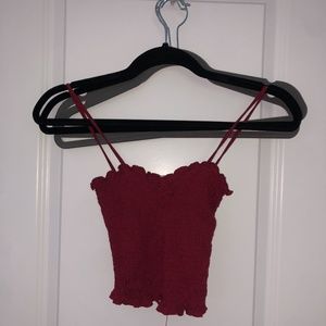 Vintage ribbed maroon tank